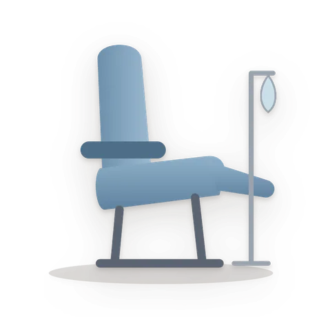 An empty chemotherapy chair