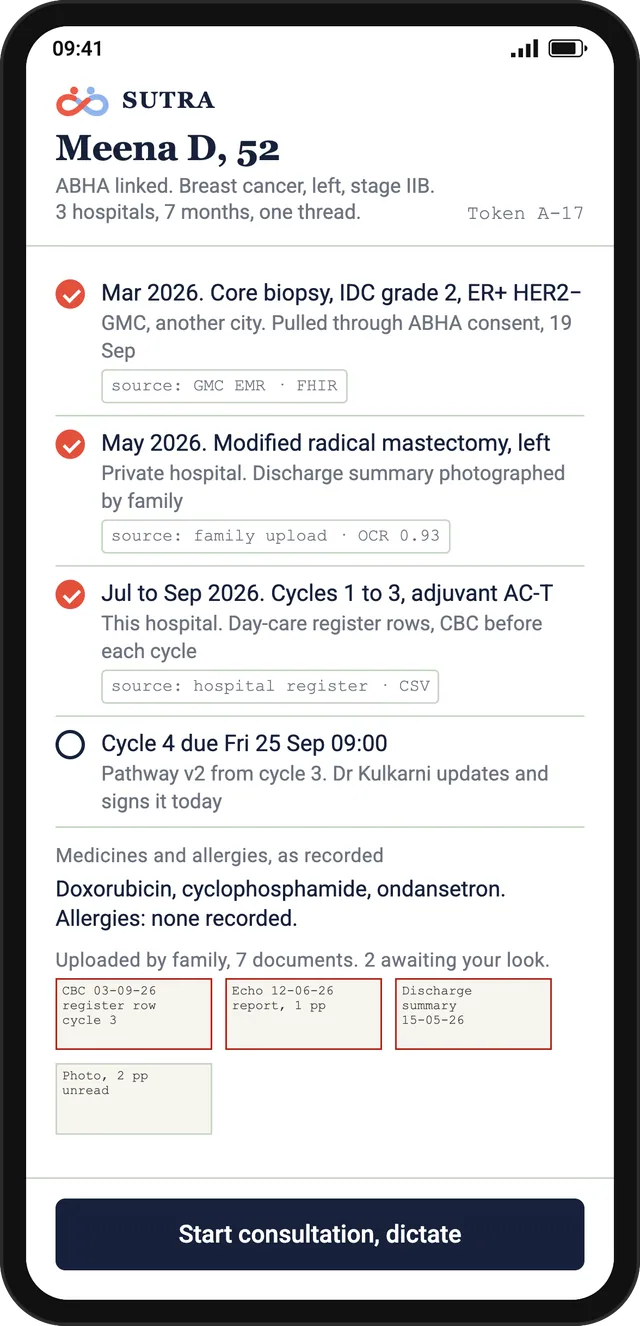 Doctor app: the whole history on one screen